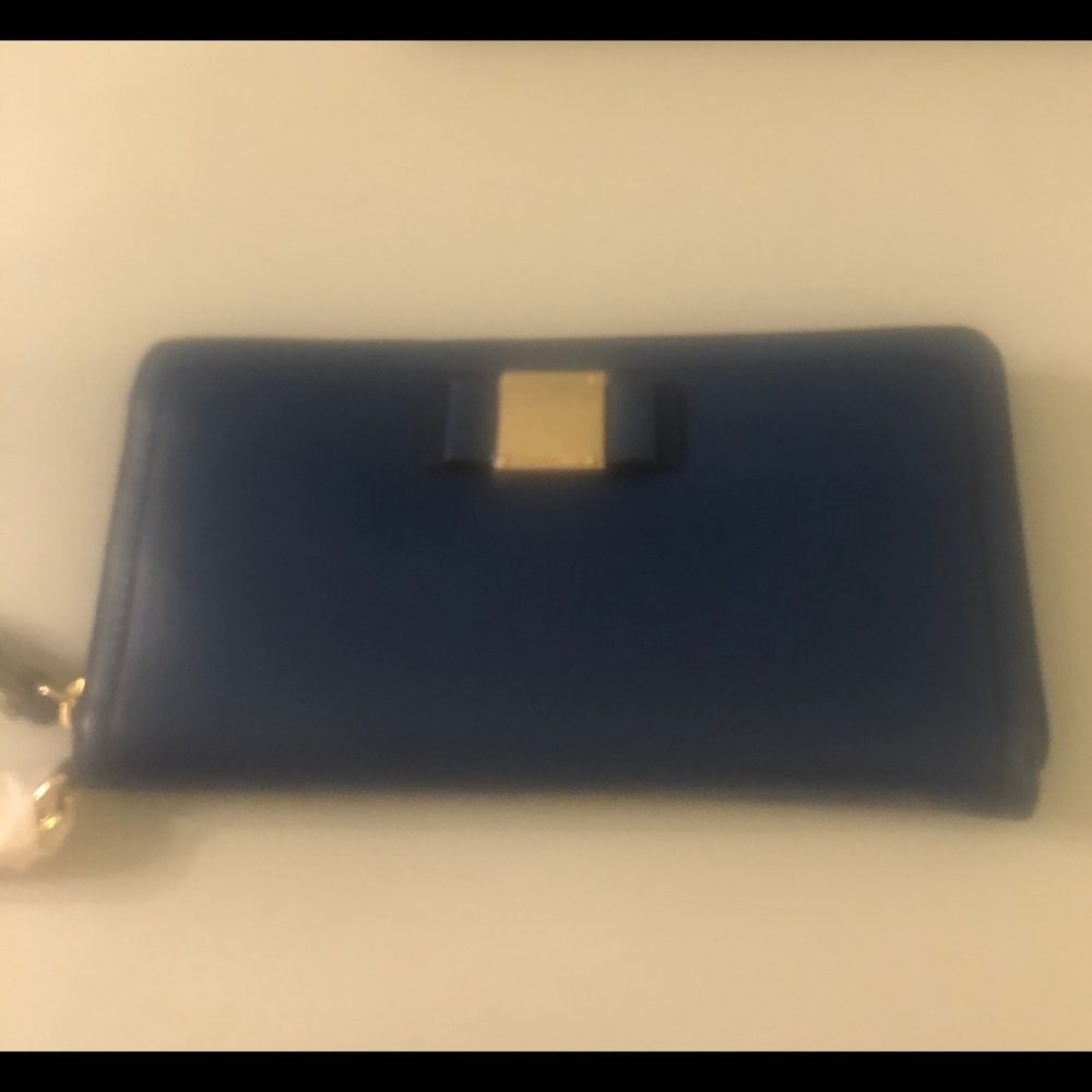 Cole Haan Navy blue Continental zip wallet